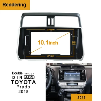 1Din 2Din araç DVD oynatıcı Çerçeve Ses Montaj Adaptörü Dash Trim Kitleri Facia Paneli 10.1 inç Toyota PRADO 2018 İçin Çift Din Radyo Çalar