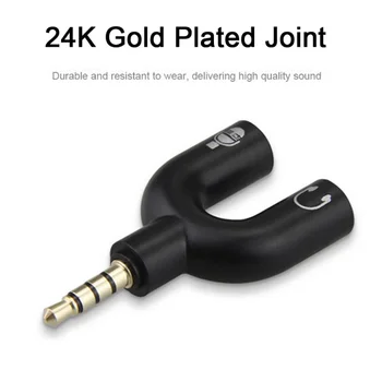 3.5 MM Y / U Çift Jack Aux Kulaklık Adaptörü Erkek Kadın Kulaklık Splitter Kablo Adaptörleri Uygun Ses Hattı 1 ila 2 AUX Kablosu