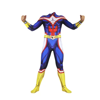 Kahraman Akademi Tüm Olabilir Cosplay Kostüm Zentai Likra Spandex Mavi Tam Vücut Zarif Bodysuit Tulum Takım Elbise