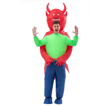 JYZCOS Cadılar Bayramı Hayalet Şişme Kostüm Yetişkin Cosplay Korkunç Kötü Şeytan Rol Oynamak Parti Elbise Parodi Sahne