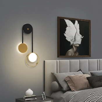 JMZM İskandinav duvar lambası LED alüminyum ışık duvar yatak odası oturma odası lamba başucu arka plan koridor Villa aplik duvar Lambası