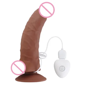 Şarj edilebilir 20 Modları Gerçekçi Yapay Penis Vibratör Güçlü Vantuz ile Büyük Dildos Penis Kadınlar için Yetişkin Seks Ürünleri Kadın Oyuncakları