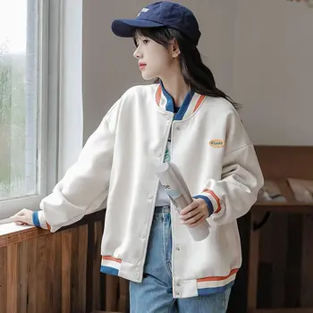 2022 Sonbahar Kış Yeni kadın Ceket Kore Standı Yaka Uzun Kollu Tek Göğüslü Gevşek Moda Çok Yönlü Ücretsiz Kargo