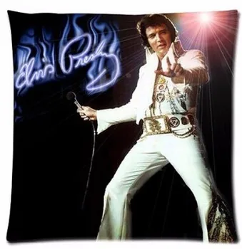 Toptan Özelleştirilmiş Ünlü Şarkıcı Elvis Presley Poster Baskı Atmak Yastık Kılıfı Kare Fermuarlı Popüler Yastık Örtüsü
