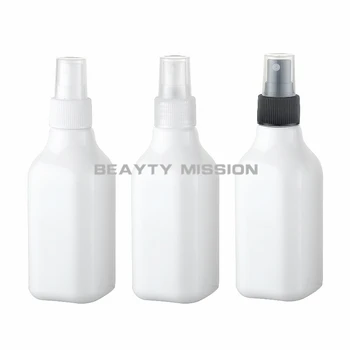 GÜZELLİK MİSYONU 200 ml X 24 makyaj sprey beyaz kare şişe pompası, 200cc boş kozmetik ambalaj kapları, parfüm sprey şişesi