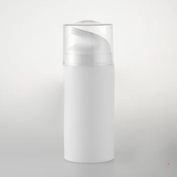 100ML bütün beyaz plastik havasız şişe, beyaz / şeffaf pompa, beyaz / şeffaf Kozmetik Ambalaj