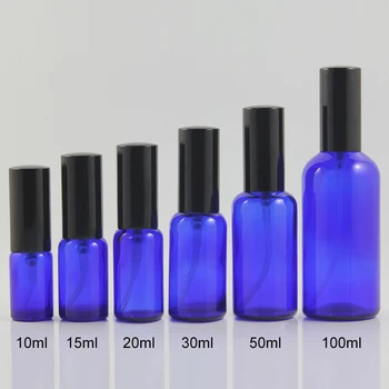Boş 15ml kobalt mavisi cam şişeler yuvarlak zeytinyağı şişesi, 0.5 oz cam losyon pompa şişesi