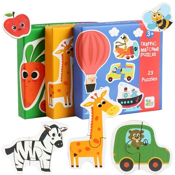 Çocuk Eşleştirme Bulmaca Hayvan Taşıma Meyve Sebze Erken öğretici oyuncaklar Çocuklar Çocuklar için eğitici oyuncak Hediye