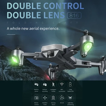 XS816 Quadcopter Profesyonel Optik Akış Selfie RC Drone İle 50 Kez Zoom WiFi FPV 4 K /1080 P Çift Kamera Drone VS SG106 M70