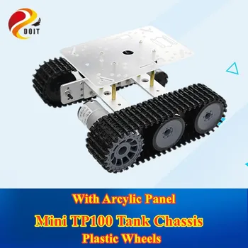RC Metal Robot Tankı Şasi mini TP100 Paletli Caterpillar Paletli Araç Plastik Parça ile Arduino için dıy eğitim seti