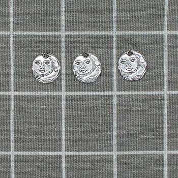 6 adet 20mm Antik Gümüş Renk yıldız ay kız Charms Kolye Takı Yapımı İçin DIY Metal kolye El Sanatları X1812