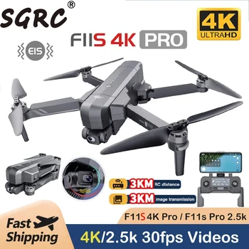 SGRC F11S 4K PRO 3KM GPS Drone İle EIS FPV 4K HD Kamera İki eksenli Anti-Shake Gimbal F11 Fırçasız Quadcopter Vs SG906 Max Drone