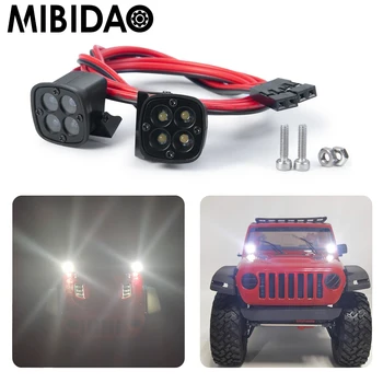 Mibidao RC Araba Çatı LED ışıkları Farlar Yuvarlak Spot Eksenel SCX10 II 90046 1/10 RC Paletli Araba Parçaları