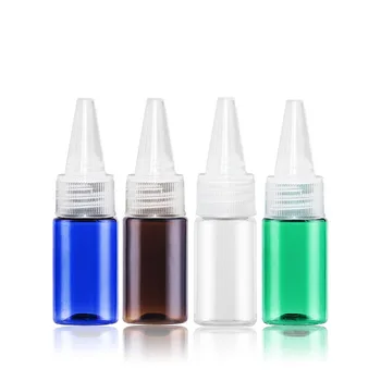 10ml 100 adet/grup Boş Şişeler PET Plastik Damlalık Şişe Sivri Kapaklı 10ml Amber / Şeffaf / Mavi / Yeşil E sıvı Depolama Şişeleri