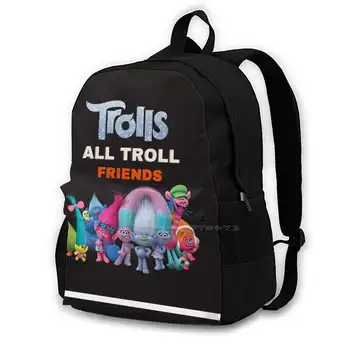 Trolls Tüm Troll Arkadaşlar Moda Çanta Seyahat Laptop Sırt Çantası Dreamworks Trolls Marka Lisanslı Animasyon Karakter Resmen