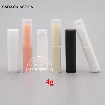 Toptan 100 adet/grup 4g Plastik ruj tüpü Doldurulabilir Şişeler 4ml Boş dudak krem tüpü Kozmetik Ambalaj İçin