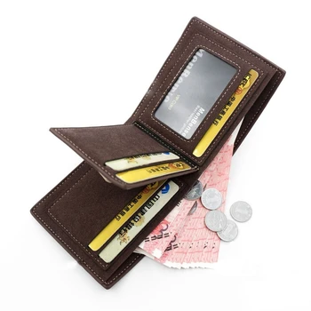Erkek Cüzdan PU Deri Çanta Erkekler İçin Çile Kısa Erkek bozuk para cüzdanı Cep kart tutucu Üç Katlı Para Klip Debriyaj Para Çantası
