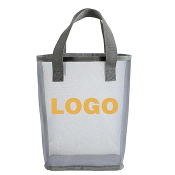 Özelleştirilebilir Logo Kadın Örgü alışveriş çantası Şeffaf Kadın Küçük omuzdan askili çanta Eko Çanta Tote Kullanımlık Bakkal alışveriş çantaları Çantası