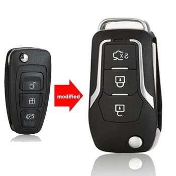jingyuqin Modifiye Flip uzaktan anahtar kovanı Ford Ranger 2011 İçin 2012 2013 2014 2015 2 Düğme HU101 Anahtarsız Giriş Durumda