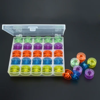 25 Adet Rastgele Renk mekik çekirdeği Kutusu Plastik Boş Bobin dikiş makinesi Makaralar Depolama Ev İğne Aracı Aksesuarları