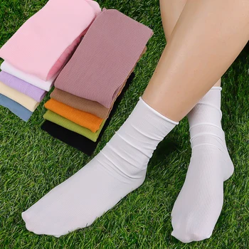 Ilkbahar Yaz İnce Gevşek Çorap Kadın Çorap Neon Parlak Renkli Sokak Uzun Çorap Serin Öğrenciler Ofis Bayan Kadın Sox