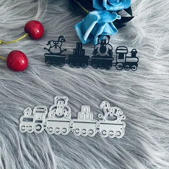 bebek oyuncak tren Truva Atı Metal Kesme Ölür DIY koleksiyon defteri kağıdı Kartları Kabartmalı Dekoratif El Sanatları Kalıp Kesim el yapımı zanaat
