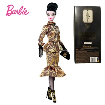 Orijinal Silkstone Barbie Bebek BDH22 Moda Modeli Koleksiyonu Altın Etiket 2013 Kız Oyuncakları Noel Hediyesi