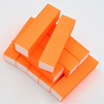 10 Adet Cuboid Şekli tırnak törpüsü Zımpara Blok Tampon turuncu Floresan renk Tırnak Sanat Dosya Pedikür Manikür Tırnak Sanat Aracı