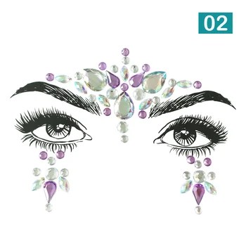3D Kristal Glitter Mücevher Dövme Etiket Kadın Moda Yüz Vücut Taşlar Çingene Festivali Süsleme Parti Makyaj Güzellik Çıkartmalar