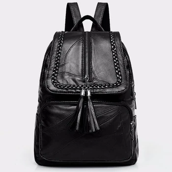 Kadın Sırt Çantası okul çantası Klasik Siyah Su Geçirmez Seyahat Omuz Çantası Çok fonksiyonlu Sırt Çantası Kadın