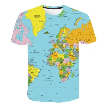 Moda Yaz çocuk T-Shirt 3D Baskılı Toprak Desen Erkek Ve Kız çocuk spor T-Shirt Trend Kısa Kollu