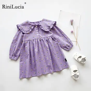 RiniLucia 2023 Yeni Doğan Bebek Kız Elbise Bahar Giysileri Uzun Kollu çiçekli elbiseler Bebek Kız Giyim için Kıyafet Giyim Elbise