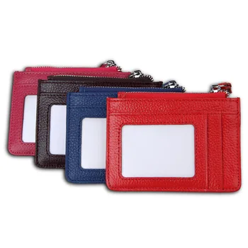 Unisex Retro kart tutucu Saf Renk kart çantası Anti-RFID Deri kart kılıfı kimlik kartı tutucu Para Çantası