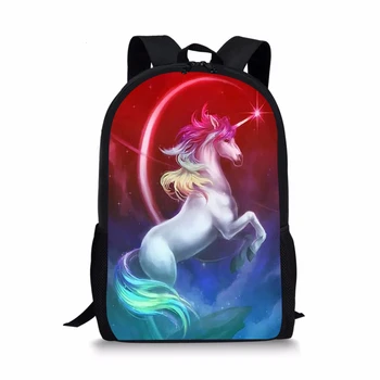 HaoYun çocuk Sırt Çantası Fantezi Unicorn Atlar Desen Yürümeye Başlayan Okul Kitap Çantası Karikatür Moda kadın seyahat sırt çantası