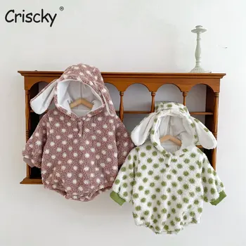 Criscky 2022 Yenidoğan Bebek Tulum Sonbahar Kış sıcak Bebek Erkek Kostüm Bebek Kız Polka Dot Giyim Genel bebek tulumları