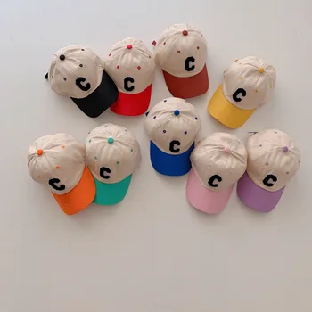 Sonbahar Bebek Beyzbol Kapaklar Mektup C Desen Çocuk Erkek Kız güneş şapkaları Pamuk Bahar Çocuk Doruğa Kap 9 Renkler