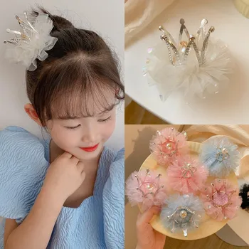 Kızlar Prenses Saç Tokası 3D Taç Örgü Saç Klipleri Çocuk Kız Doğum Günü Partisi Dekoratif Hediyeler Şapkalar saç aksesuarları