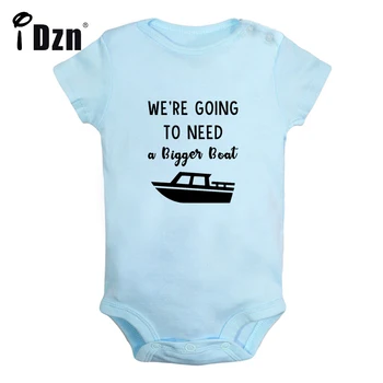 İhtiyacımız olacak Daha Büyük bir Tekne Bebek Erkek Komik Bodysuit Bebek Kız Mektup Baskılı Tulum Sevimli Bebek Kısa Kollu Tulum
