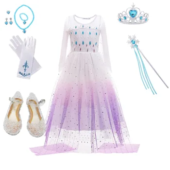 Fantezi Cosplay Kız Prenses Elbise Kar Tanesi Kostüm Cadılar Bayramı Noel Çocuklar İçin Parti Elbiseler Tatil Kız Giyim 24