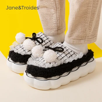 Jane Troides Mary Jane Terlik Peluş Kalın Tabanlı kadın Kış Yeni Sıcak Kapalı Ve Açık pamuklu ayakkabılar Zapatillas Mujer