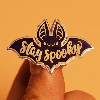 Cadılar bayramı Kalmak Spooky Yarasa Emaye Broş Pin Kot Ceket Yaka Sert metal pimler Broş Rozetleri Zarif Takı Aksesuarları