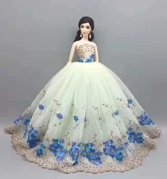 30cm Sarı Büyük düğün elbisesi için barbie oyuncak bebek Giysileri Barbie Kıyafetler Prenses Elbisesi 1/6 Bebek Aksesuarları Çocuk Oyuncakları Kız Hediye