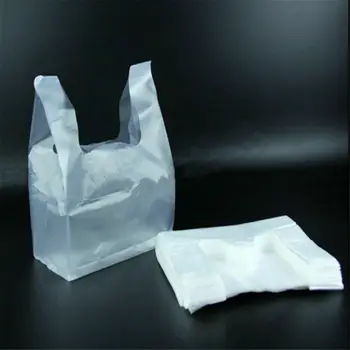 Yürütmek Perakende Süpermarket Bakkal Beyaz Plastik Alışveriş Çantaları 18X28cm 100 adet
