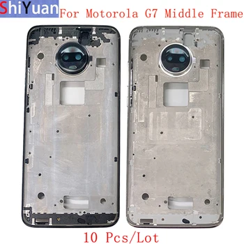 10 Adet / grup Konut Orta Çerçeve LCD Çerçeve Plaka Paneli Şasi Motorola Moto G7 Telefon Metal Orta Çerçeve Yedek Parçaları