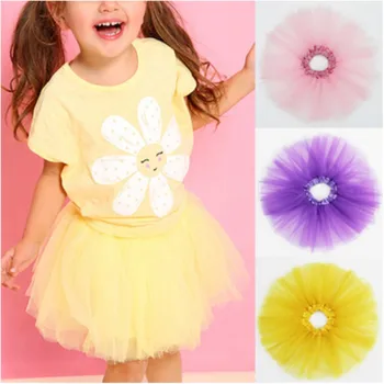 9 Renkler Tutu Etek Takım Elbise Prenses Doğum Günü Partisi dans eteği Kızlar Çocuklar için Bale Performansı Balo Elbise Yay Balo