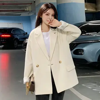 2021 Kore Takım Elbise Ceket Kadın Yeni günlük giysi Bahar Sonbahar Rahat Mizaç Beyaz Tasarım Duygusu Niş XL Siyah Trend Ceket