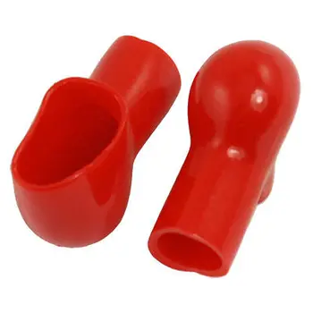 10 x Kırmızı Yumuşak Plastik Sigara Boru Şekilli Akü Terminali Kapaklar Çizmeler