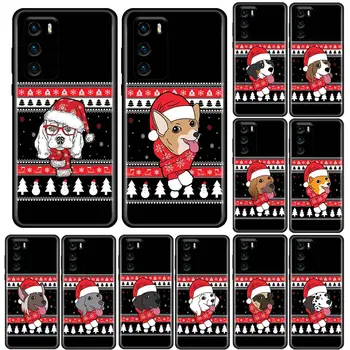 Noel Hayvan Sevimli Köpek Anime Karikatür telefon kılıfı Huawei P50 P50E P40 P30 P20 P Akıllı 2021 2020 2019 2018 Lite Pro Artı Cep