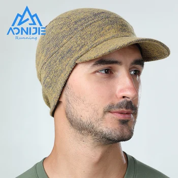 AONIJIE M33 Sıcak Yün Örme Şapka Kısa Ağız Beyzbol Şapkası Unisex Korumak Kulak Sonbahar Kış Koşu Yürüyüş için