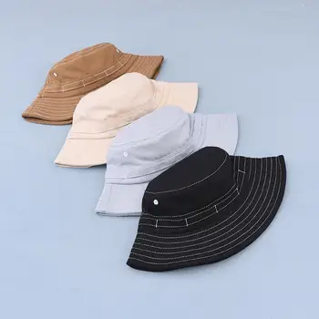 Katı pamuk Kova Şapka Balıkçı Şapka Açık Seyahat Şapka güneşlikli kep Şapka Çocuk Erkek ve Kız için 63